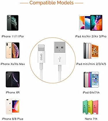 OPSO [MFi Заверена] Молња да USB Синхронизација на Држачи за Кабел Кабелот Компатибилен Apple/iPhone 12/12 Мини/12 Pro/12 Про Max/11
