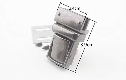 Gunmetal, 2.4 cm x 3.9 cm Цинк Легура Јазик Заклучување Чанта Заклучување за Чанта Чанта Торба Одлуки, 1 Сет по многу N53