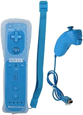 Пластични Безжична Црвено Далечински Контролер и Nunchuk Контролор со Силикон Случај и врвка за околу Рака за Nintendo Wii и за Wii