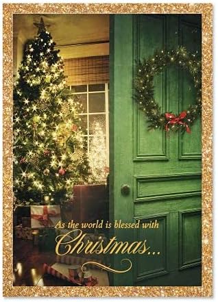 Божиќ Вратата Божиќ Картички - Сет на 18, 5 x 7 Празник Честитки