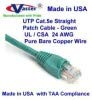 Произведено во САД, (25 Ft), Cat5e Ethernet Patch Кабел - RJ45 Компјутерски Мрежи Мозок - Зелена