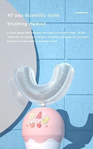 ABCCC Деца У Облик на Ултразвучно 360° Чистење со Четка за заби,Сушење Систем|20 Дена на животниот Век на Батеријата|3 Режими|IPX7