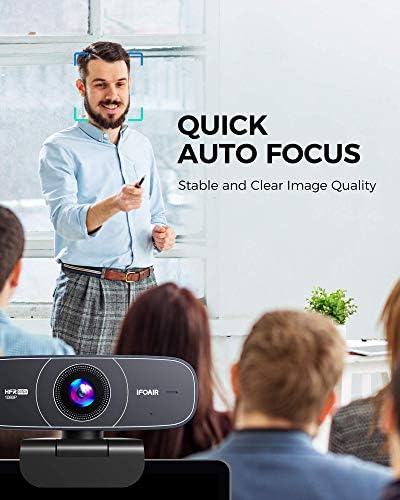 1080p 60fps веб-Камера со Микрофон - FHD Стриминг веб-Камера со Автофокус 85° Широк Приказ, Изложеност на Корекција, Plug & Play,