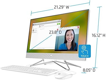 HP 24-инчен се-во-Едно екран на допир за Десктоп Компјутер, AMD Ryzen 5 4500U Процесор, 12 GB RAM меморија, 512 GB SSD, Windows 10